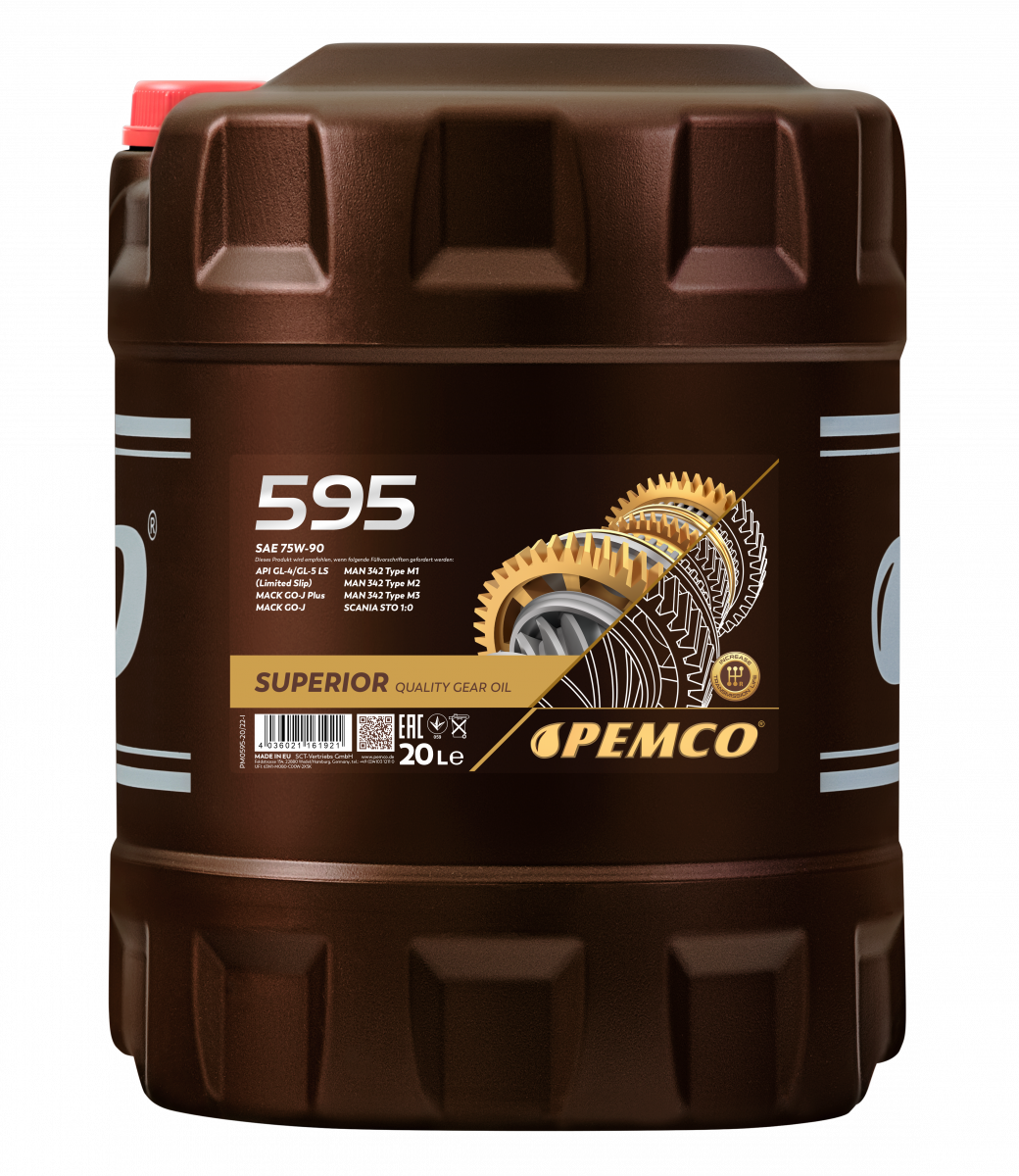PEMCO 595 75W-90 Трансмісійна олива GL-4/GL-5 для КПП та мостів, 20 л