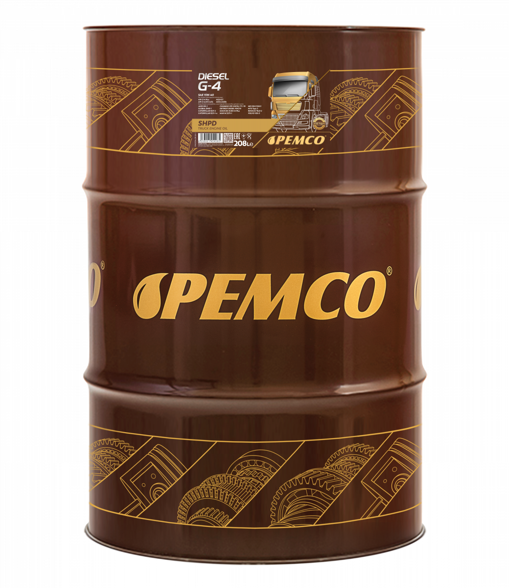 PEMCO Diesel G-4 SHPD 15W-40 Моторна олива для вантажних автомобілів, 208 л