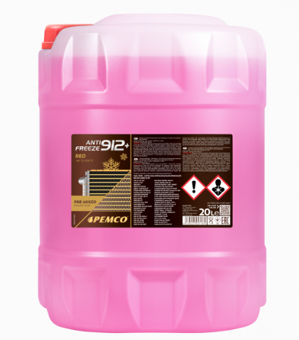 PEMCO Antifreeze 912+(-40) антифриз на основі етиленгліколю (ЧЕРВОНИЙ), 20 л
